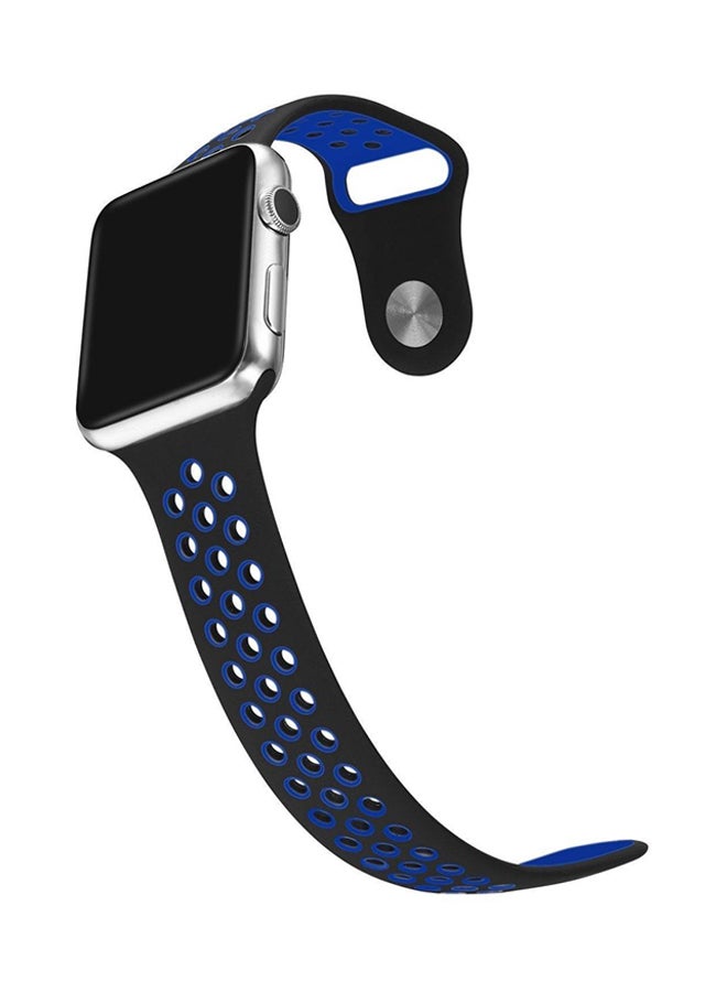 Generic - Quick Release Replacement Strap For Apple Watch Series 1/2/3 Blue/Black - Image 1