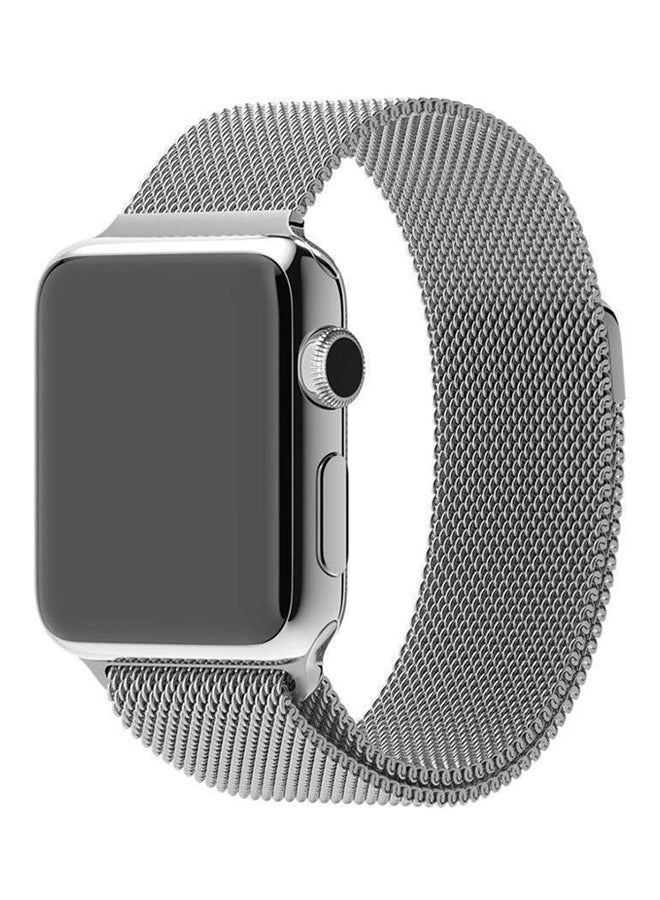 Generic - Fully Magnetic Closure Bracelet Strap iWatch Band For Apple Watch Series 1/2/3 Silver - Image 1