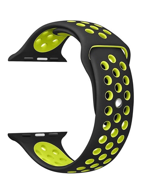 Breathable With Holes Sport Watch Band For Apple Watch Green/Black