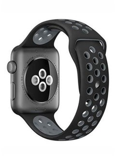 Breathable With Holes Sport Watch Band For Apple Watch Grey/Black