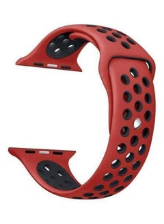 Replacement Silicone Strap For Apple Watch 38mm Red/Black