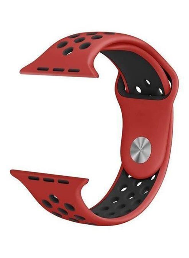 Generic - Replacement Silicone Strap For Apple Watch 38mm Red/Black - Image 1