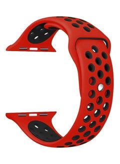 Replacement Silicone Sport Watch Band For Apple Watch Series 3/2/1 Black/Red