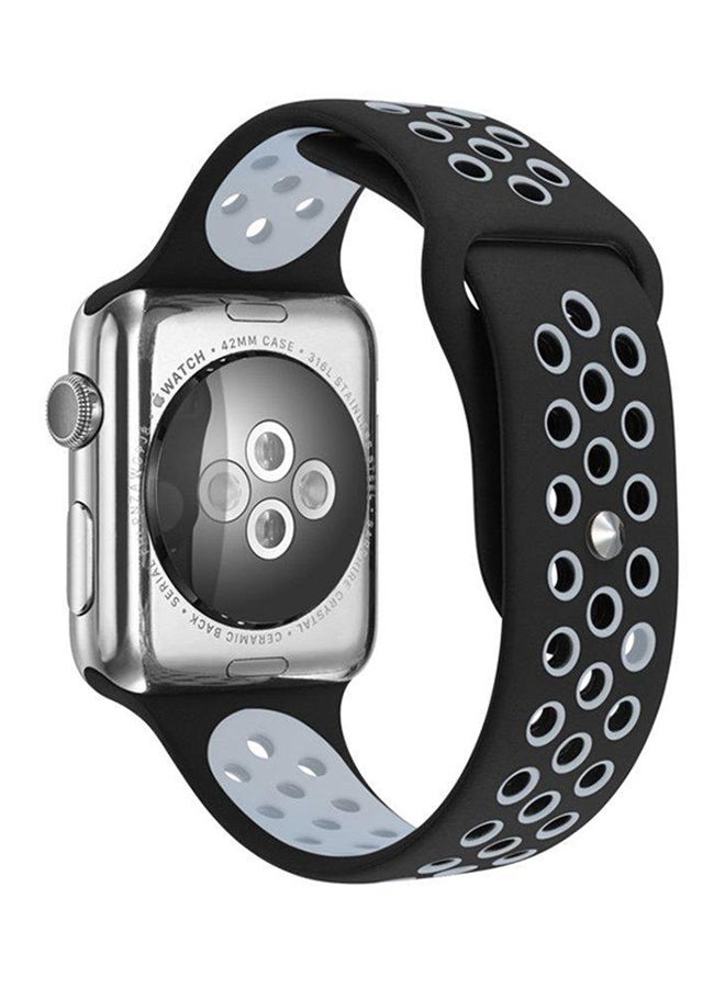 Sports Replacement Watch Band For Apple Watch Series 1/2 Black/Grey - Image 1