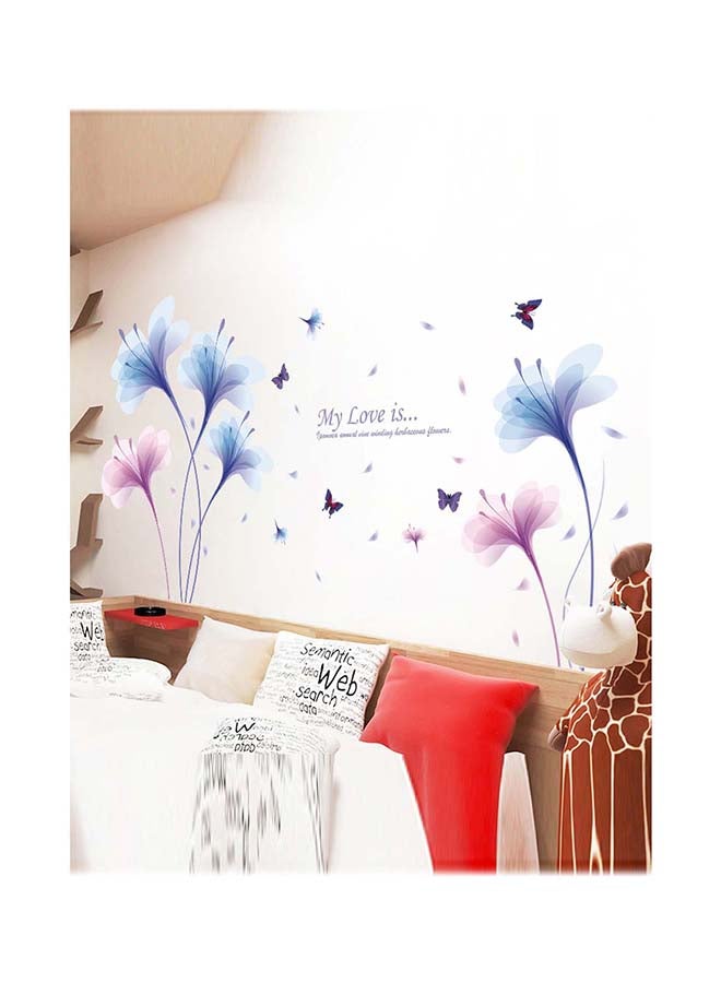 QiaoKai Sweet Flower Pattern Bedroom Decorative Wall Sticker Multicolour 90 x 60centimeter  - Image 1