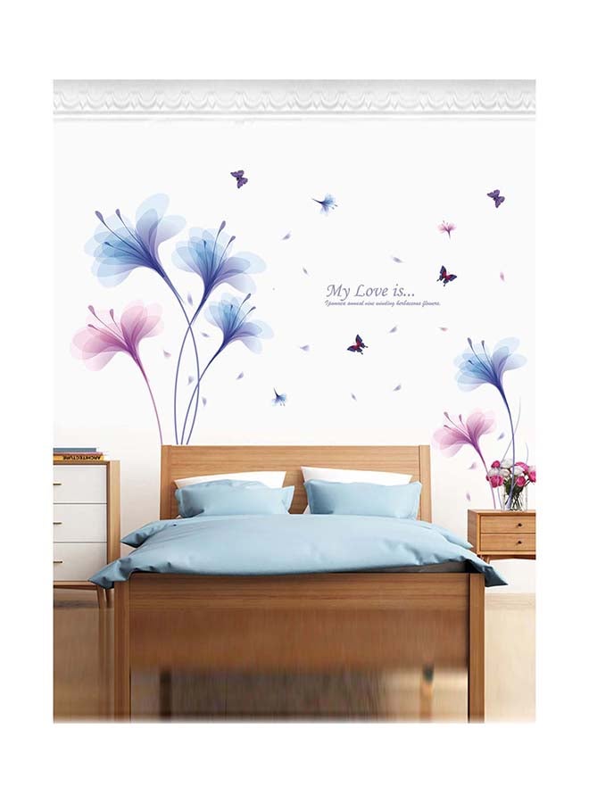 QiaoKai Sweet Flower Pattern Bedroom Decorative Wall Sticker Multicolour 90 x 60centimeter  - Image 2