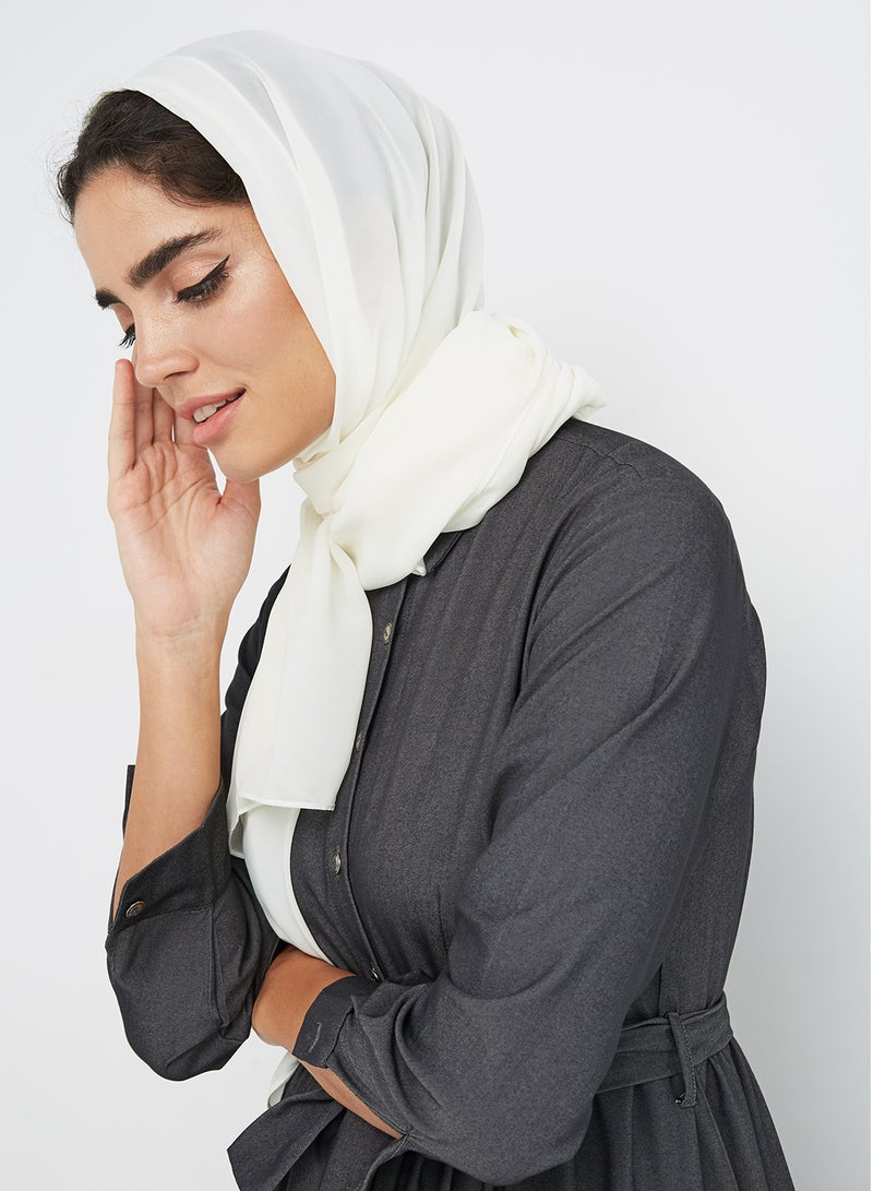 Seden - Chiffon Hijab Scarf Off White - Image 1