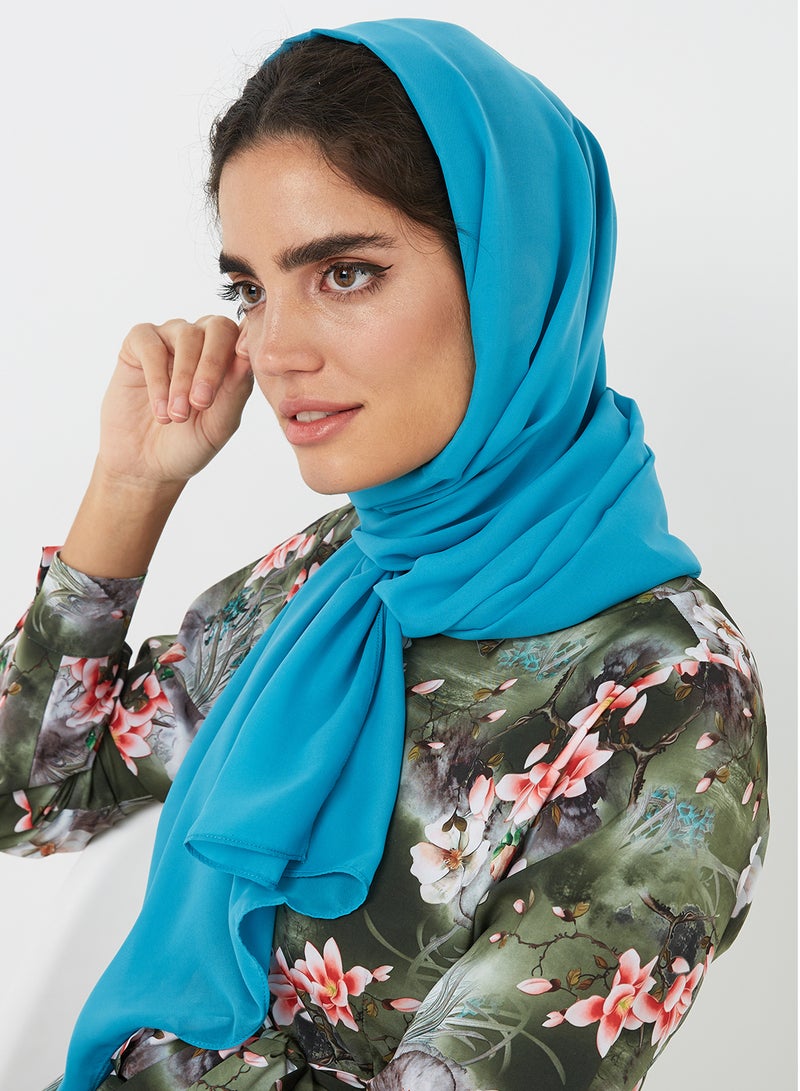 Seden - Chiffon Hijab Scarf Light Blue - Image 1