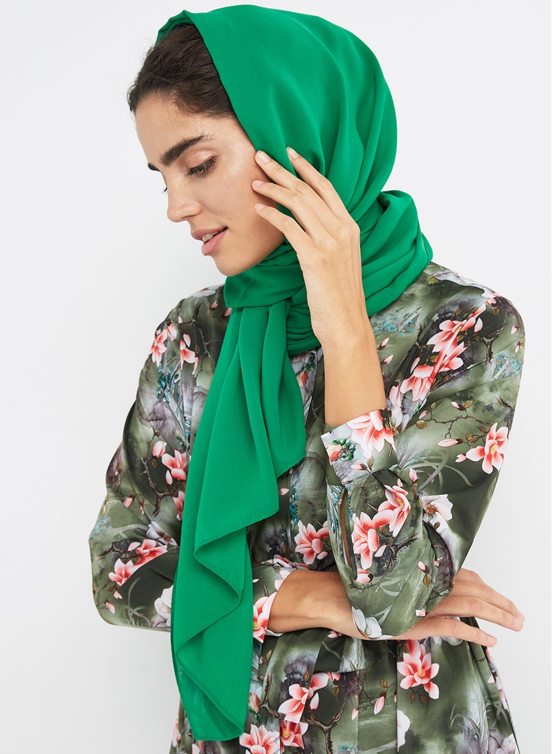 Seden - Chiffon Hijab Scarf Green - Image 1