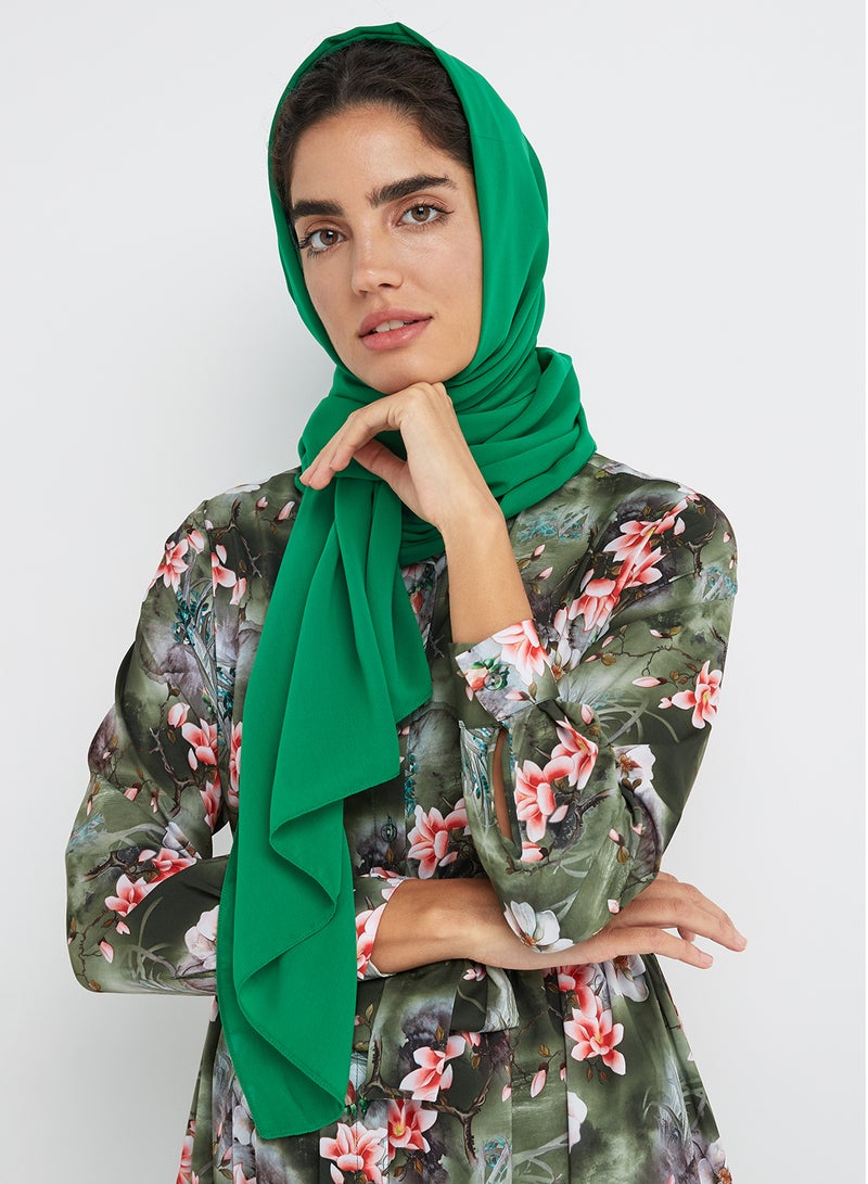 Seden - Chiffon Hijab Scarf Green - Image 1