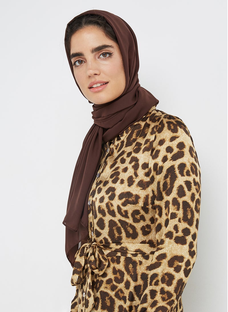Seden - Chiffon Hijab Scarf Brown - Image 1