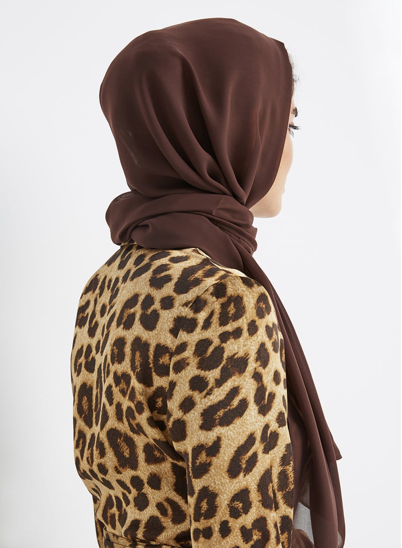 Seden - Chiffon Hijab Scarf Brown - Image 1