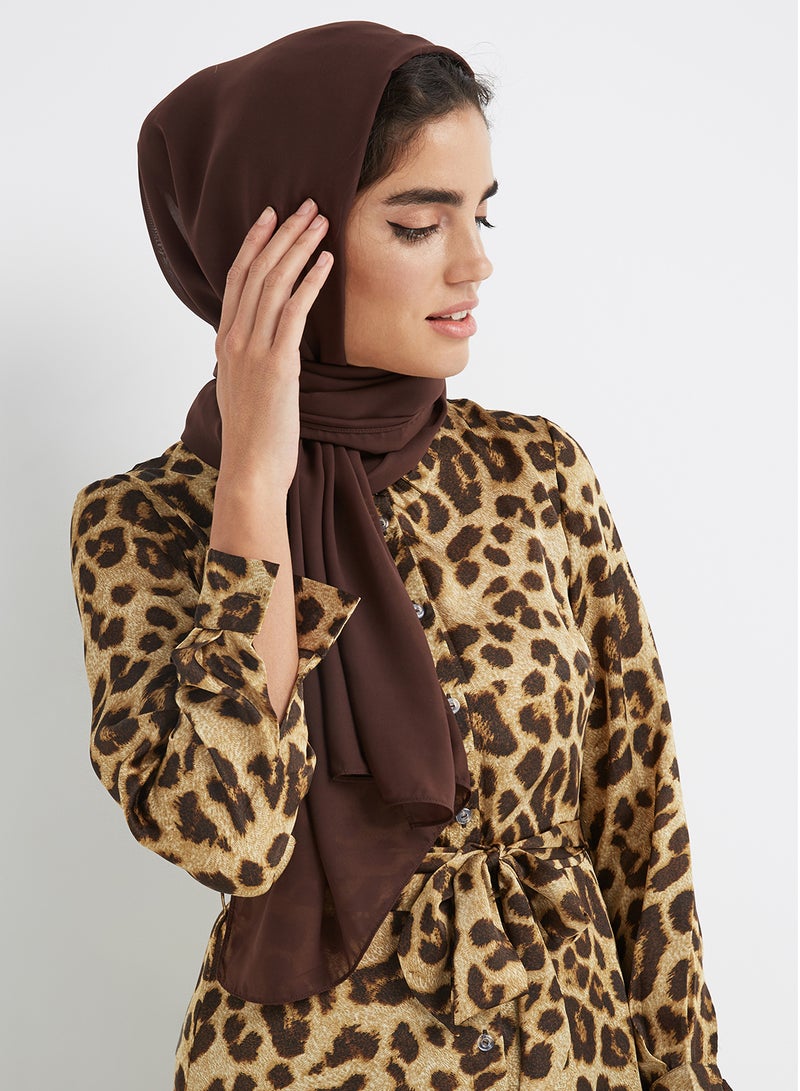 Seden - Chiffon Hijab Scarf Brown - Image 1