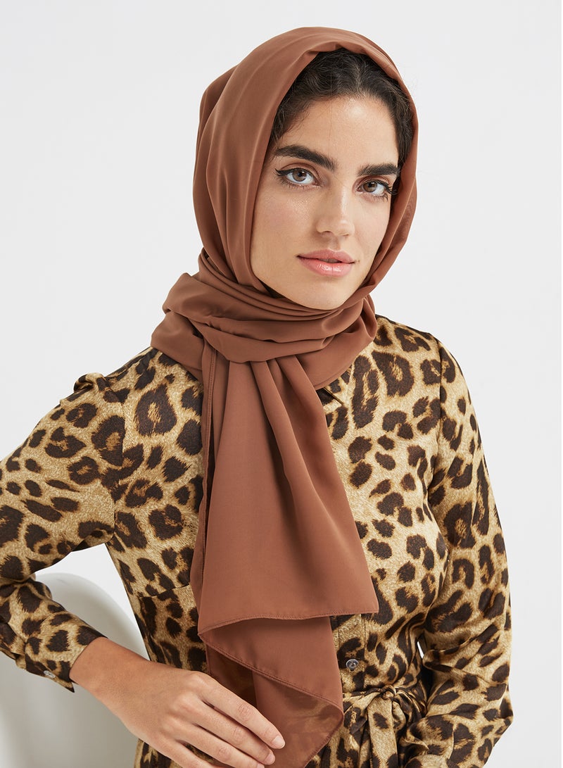 Seden Chiffon Hijab Scarf Caramel  - Image 1