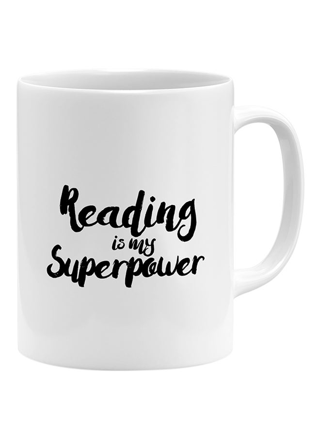 LOUD UNIVERSE - Reading Is My Super Power Coffee Mug White 11x14cm - Image 1