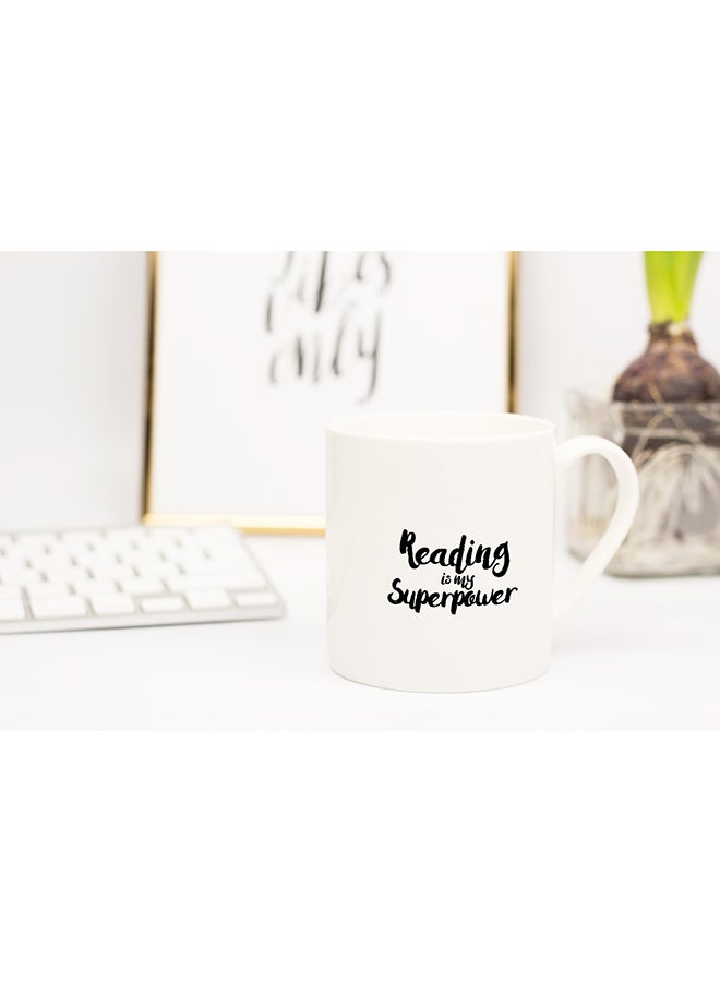 LOUD UNIVERSE - Reading Is My Super Power Coffee Mug White 11x14cm - Image 1