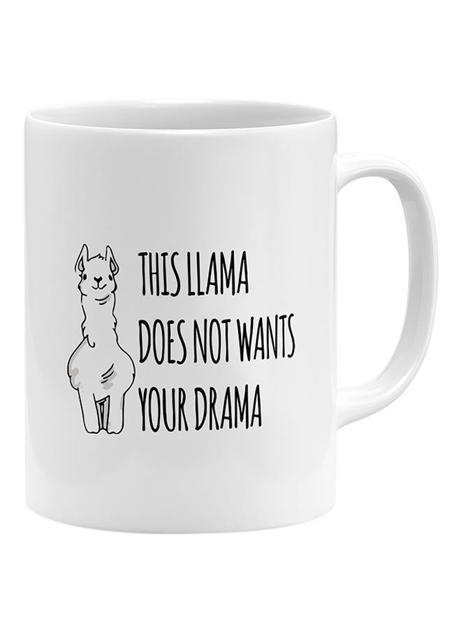 LOUD UNIVERSE This Lama Does Not Want Your Drama Coffee Mug White 11x14cm - Image 1