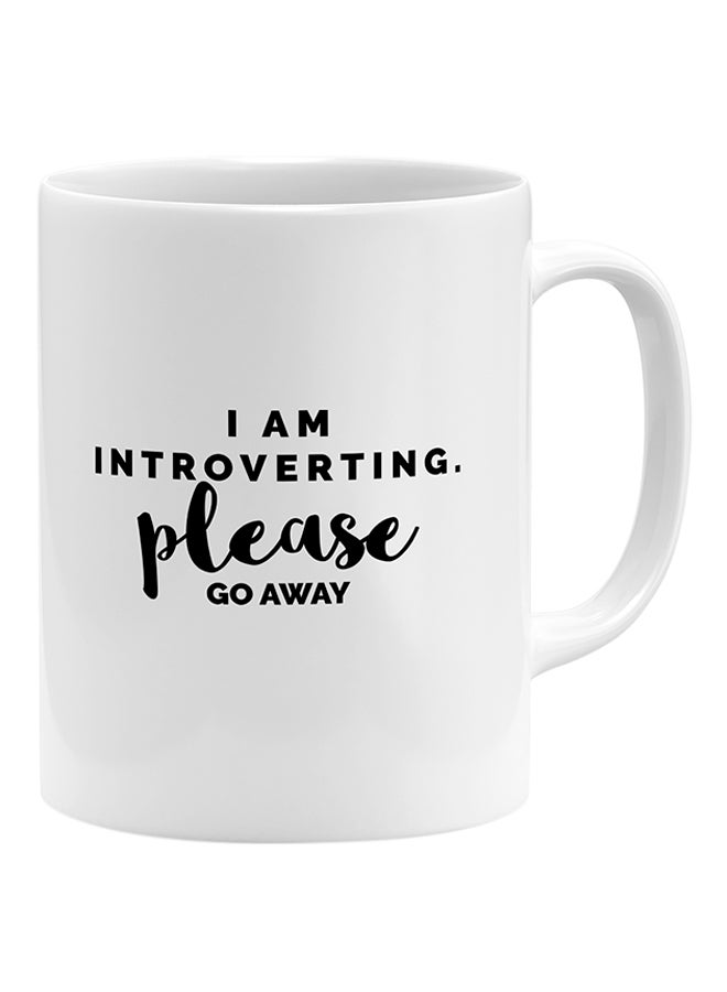 LOUD UNIVERSE I Am Introverting Please Go Away Coffee Mug White 11x14cm  - Image 1