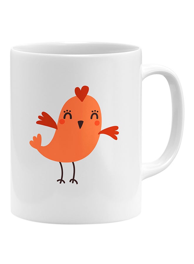 LOUD UNIVERSE Animal Cartoon Danicing Chicken Coffee Mug White 11x14cm  - Image 1