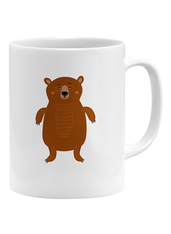 لاود يونيفيرس قدح قهوة مطبوع عليه صورة حيوان بتصميم رسوم كرتونية أبيض - Image 1