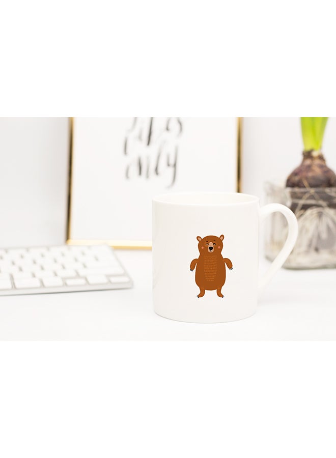 لاود يونيفيرس قدح قهوة مطبوع عليه صورة حيوان بتصميم رسوم كرتونية أبيض - Image 2