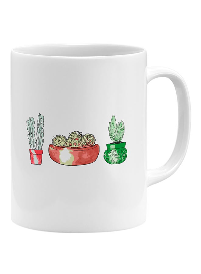 LOUD UNIVERSE Cactus Plant Theme Coffee Mug White 11x14cm  - Image 1