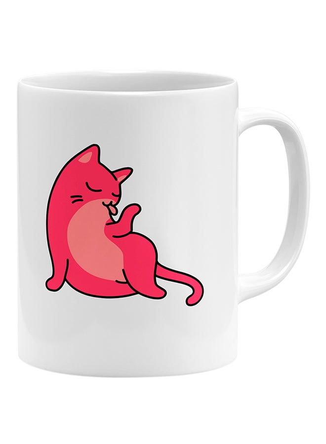 لاود يونيفيرس قدح قهوة يحمل رسمة قطة صغيرة ظريفة أبيض - Image 1