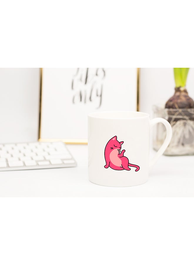 لاود يونيفيرس قدح قهوة يحمل رسمة قطة صغيرة ظريفة أبيض - Image 2