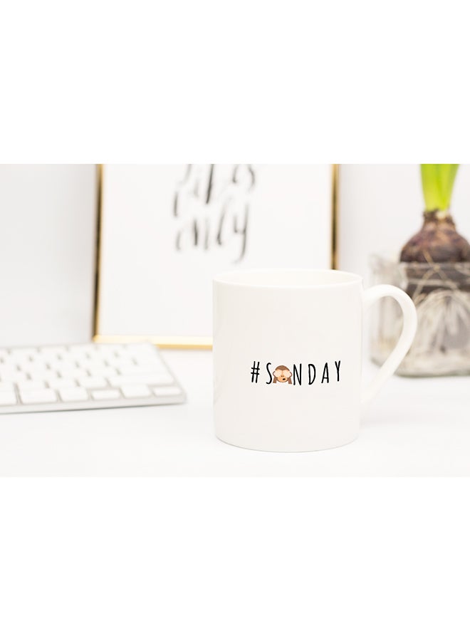 LOUD UNIVERSE - Hashtag Sunday Monkey Coffee Mug White 11x14cm - Image 1