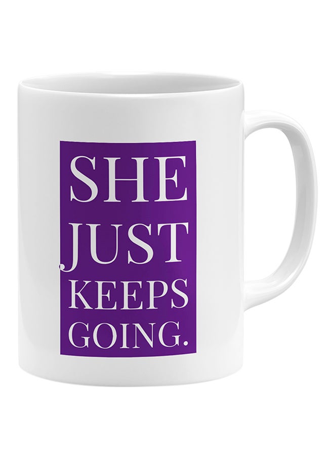 LOUD UNIVERSE She Just Keeps Going Coffee Mug White 11x14cm  - Image 1