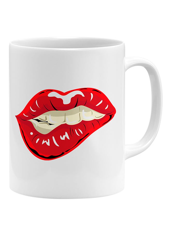 LOUD UNIVERSE Lip Bite Coffee Mug White 11x14cm  - Image 1