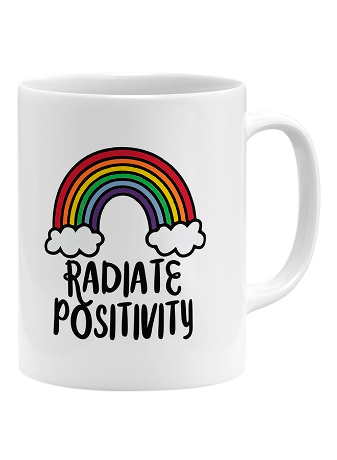 LOUD UNIVERSE Radiate Positivity Coffee Mug White 11x14cm  - Image 1