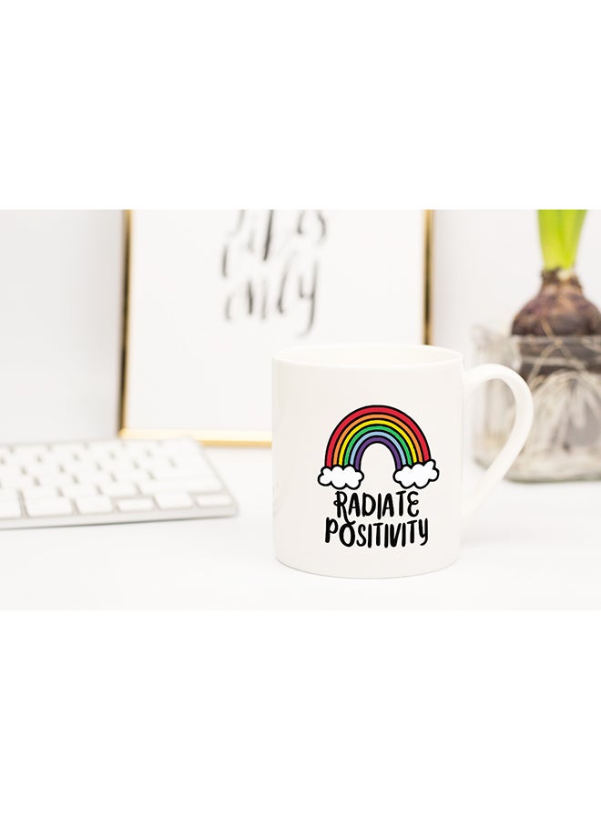 LOUD UNIVERSE Radiate Positivity Coffee Mug White 11x14cm  - Image 2