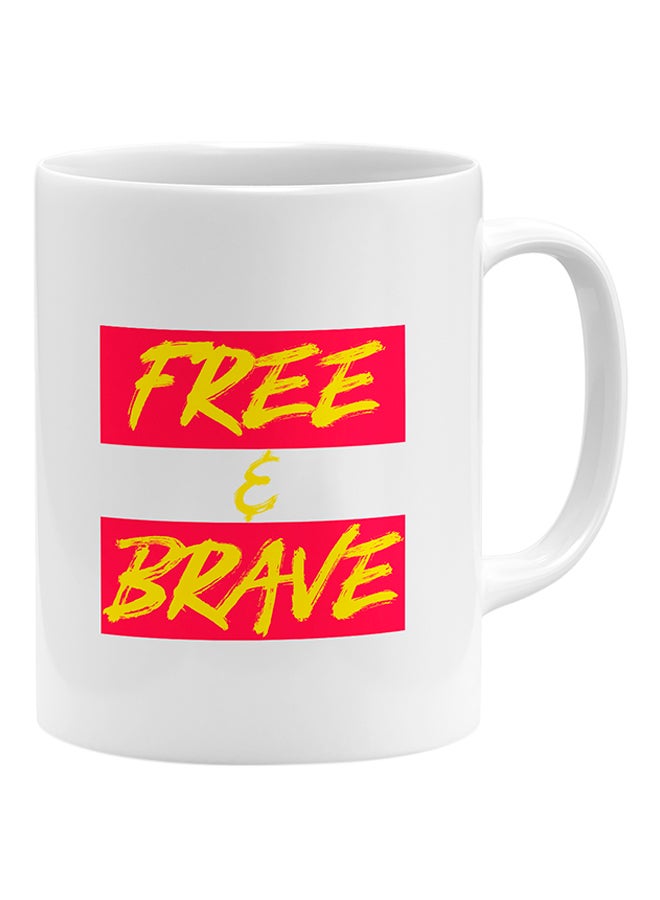 LOUD UNIVERSE Free And Brave Coffee Mug White 11x14cm  - Image 1