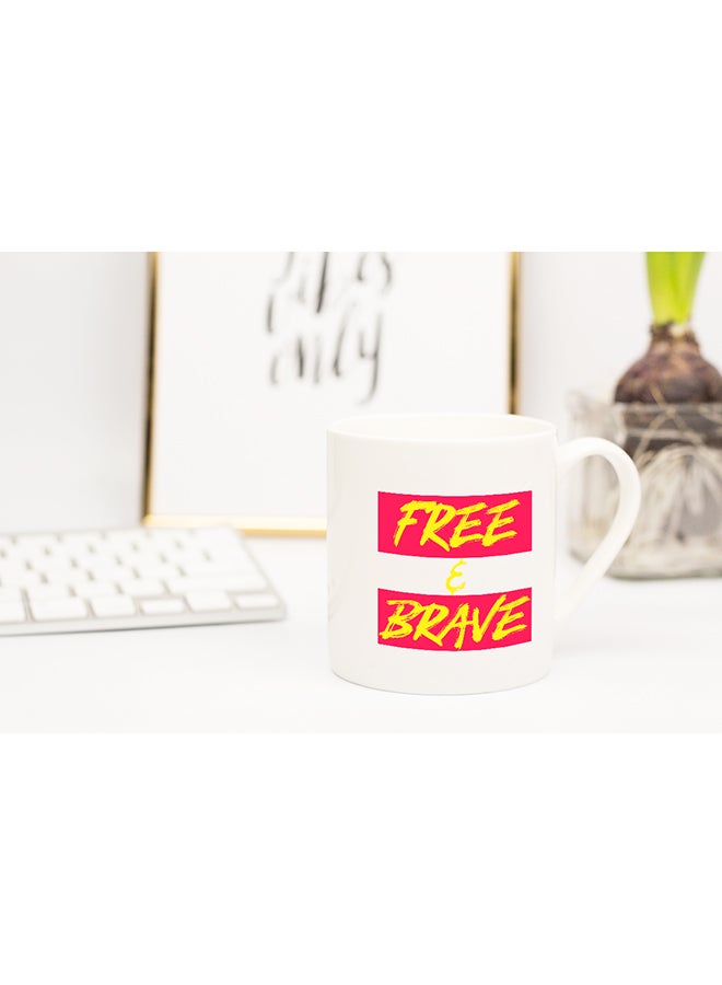 LOUD UNIVERSE Free And Brave Coffee Mug White 11x14cm  - Image 2