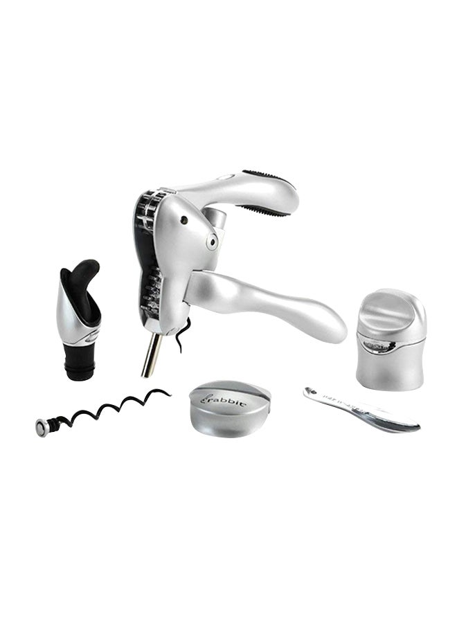rabbit - 6-Piece Wine Tool Kit Silver/Black - Image 1