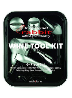 rabbit 6-Piece Wine Tool Kit Silver/Black  - Image 4