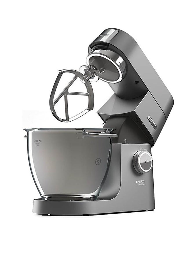 KENWOOD Stand Mixer Kitchen Machine Metal Body CHEF XL TITANIUM with 6.7L SS Bowl, 5 Tool Attachments, Glass Blender, Meat Grinder, Multi Mill 1700 W KVL8430S Silver  - Image 3