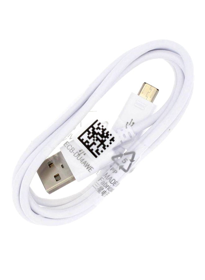 كابل شحن ومزامنة بيانات بمنفذ Micro USB أبيض