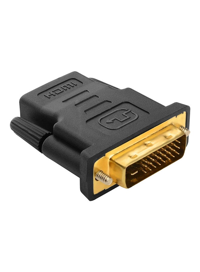 HDMI Female To DVI-D Male Video Adapter Black/Gold