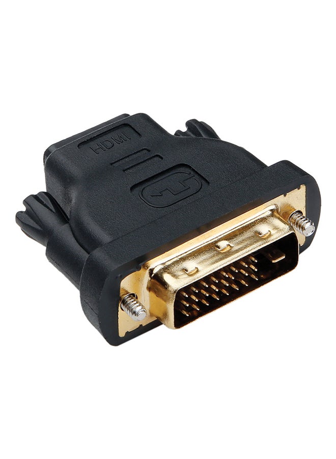 DVI Male To HDMI Female Adapter Black/Gold