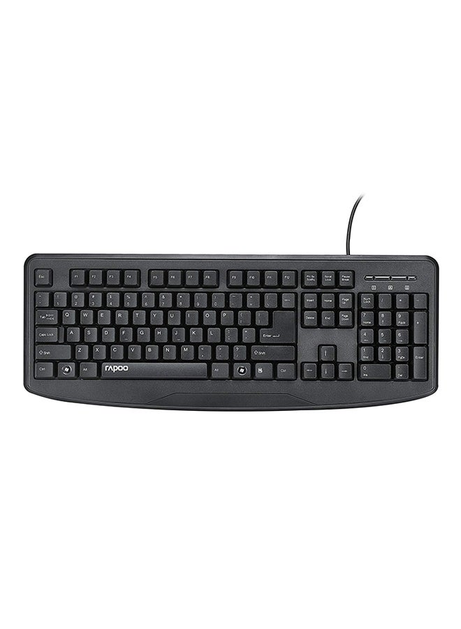 Rapoo NK2500 USB Keyboard - Arabic/English Black - Image 1