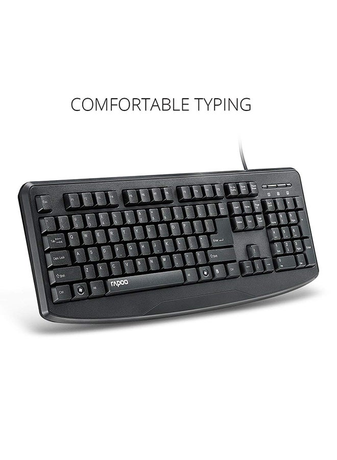 Rapoo NK2500 USB Keyboard - Arabic/English Black - Image 3