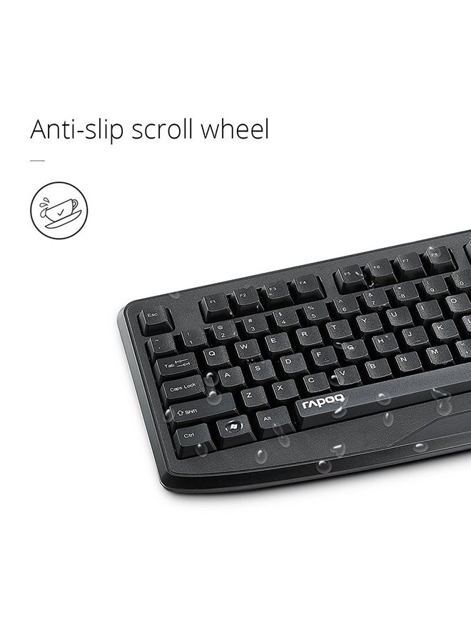 Rapoo NK2500 USB Keyboard - Arabic/English Black - Image 4