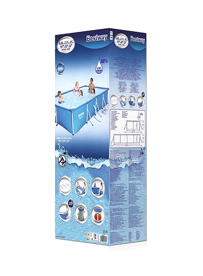 بست واي حوض سباحة بشكل مستطيل من ستيل برو 4.00m x 2.11m x 81سم - Image 3