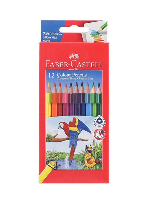 12-Piece Triangular Color Pencil Multicolour