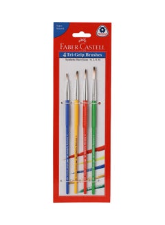4-Piece Tri Grip Paint Brush Multicolour