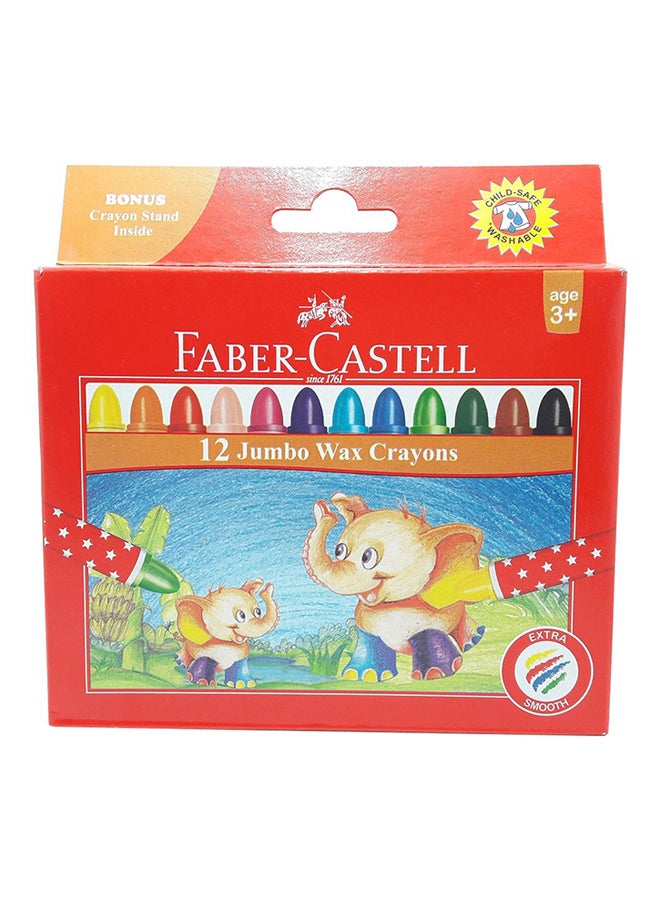 FABER-CASTELL 12-Piece Jumbo Wax Crayons Multicolour - Image 1