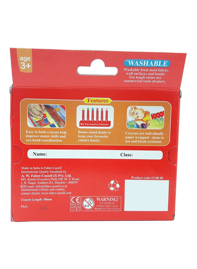 FABER-CASTELL 12-Piece Jumbo Wax Crayons Multicolour - Image 2