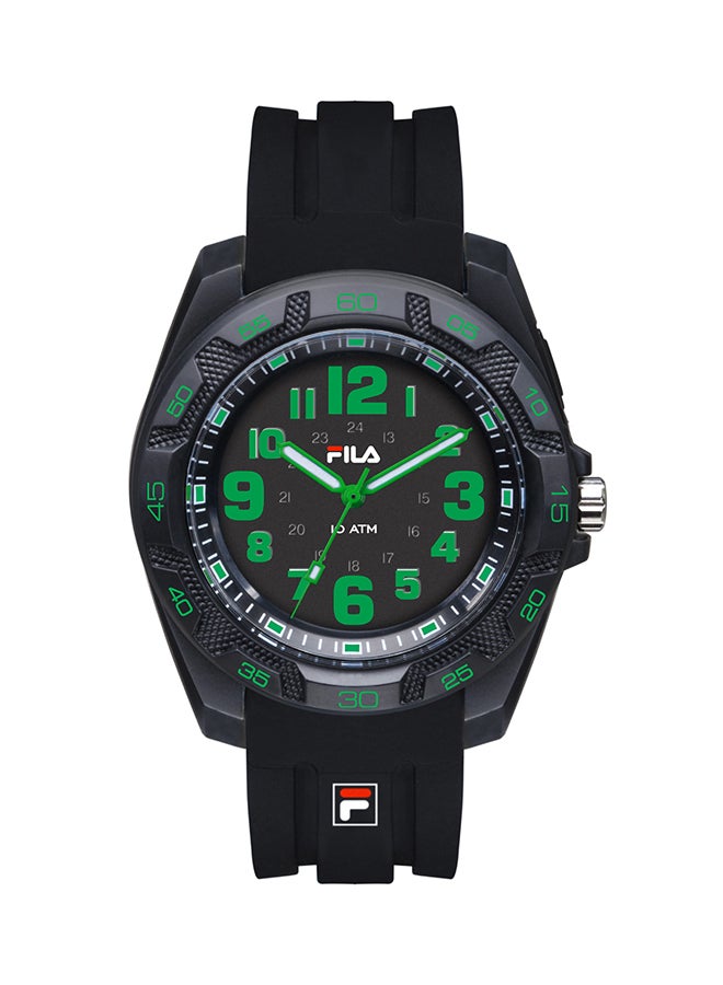 فيلا ساعة يد بعقارب وسوار من المطاط طراز 38-091-004 - مقاس 32 مم - لون أسود men - Image 1